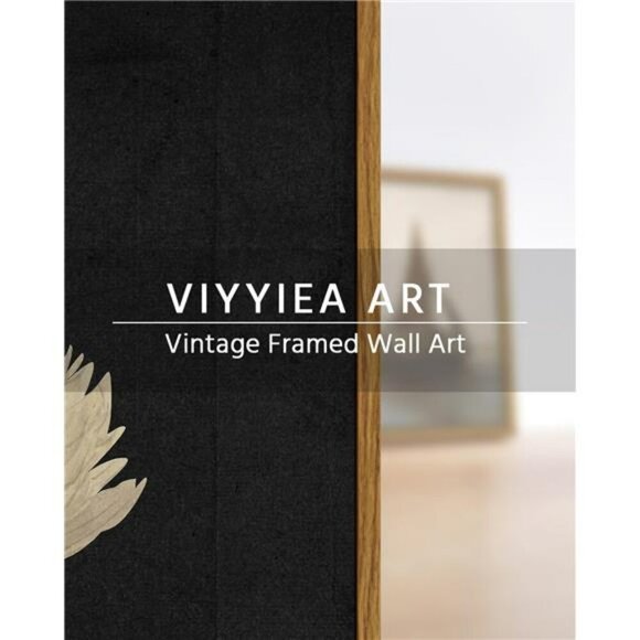 Swan Wall Art Framed Canvas Rustic Vintage Painting Decor for Living Room - Picture 6 of 8